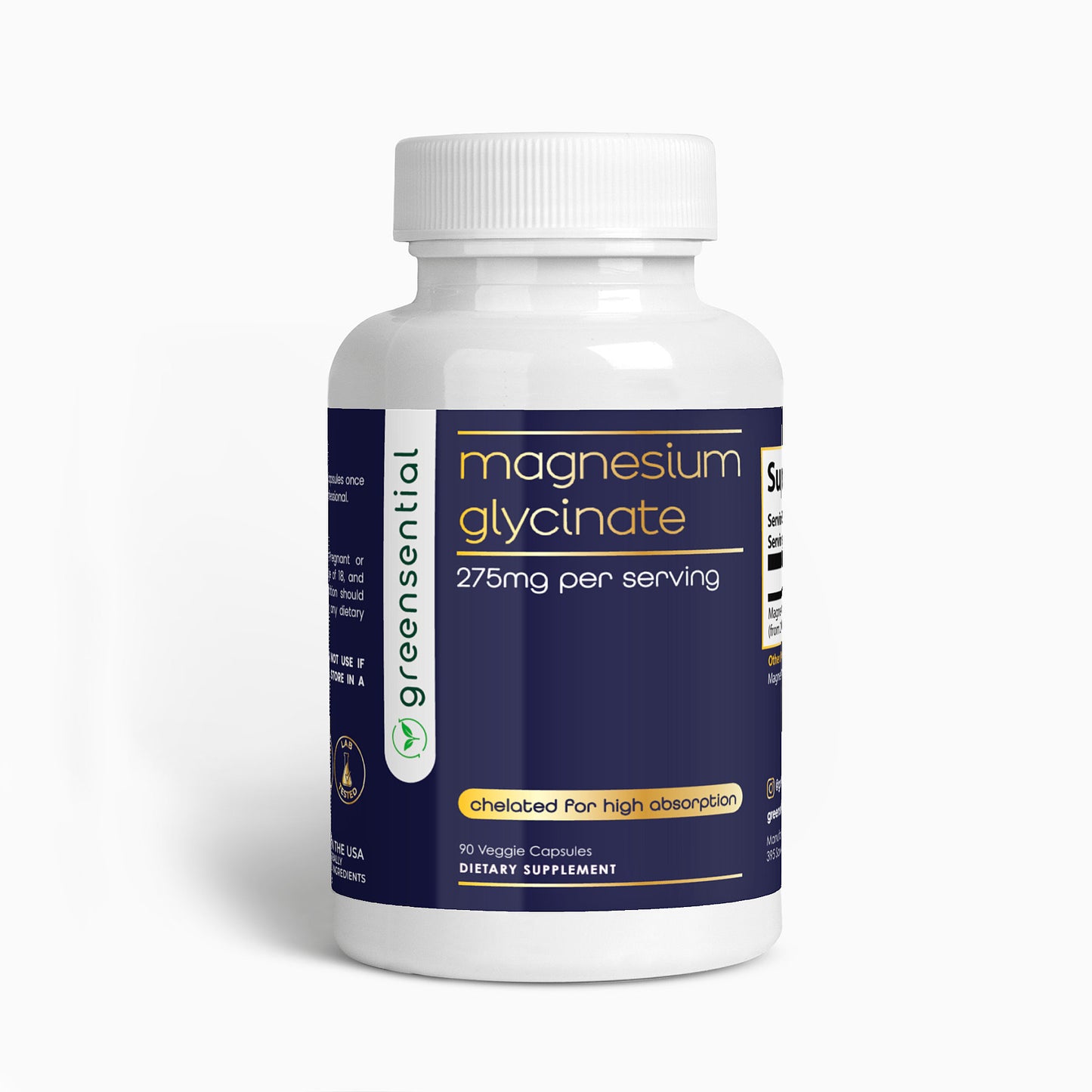Magnesium Glycinate 275mg - 90 Veggie Capsules