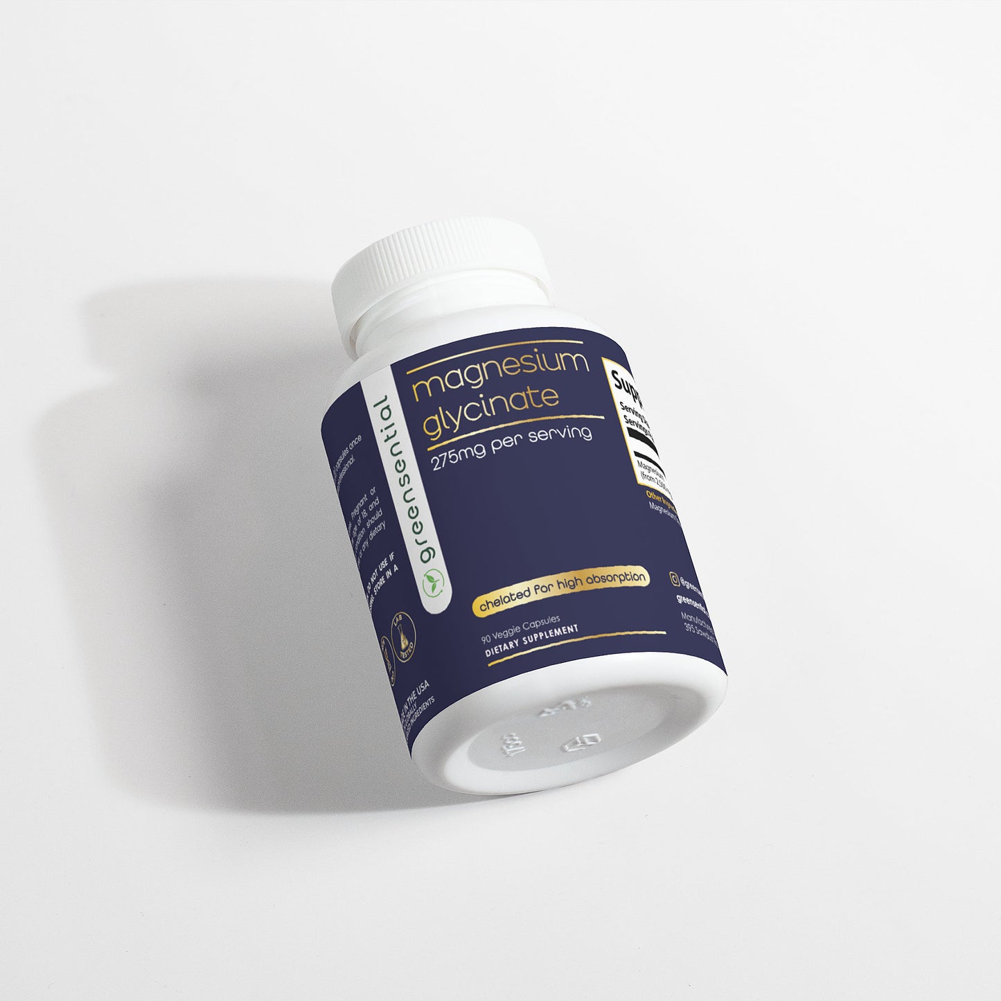 Magnesium Glycinate 275mg - 90 Veggie Capsules